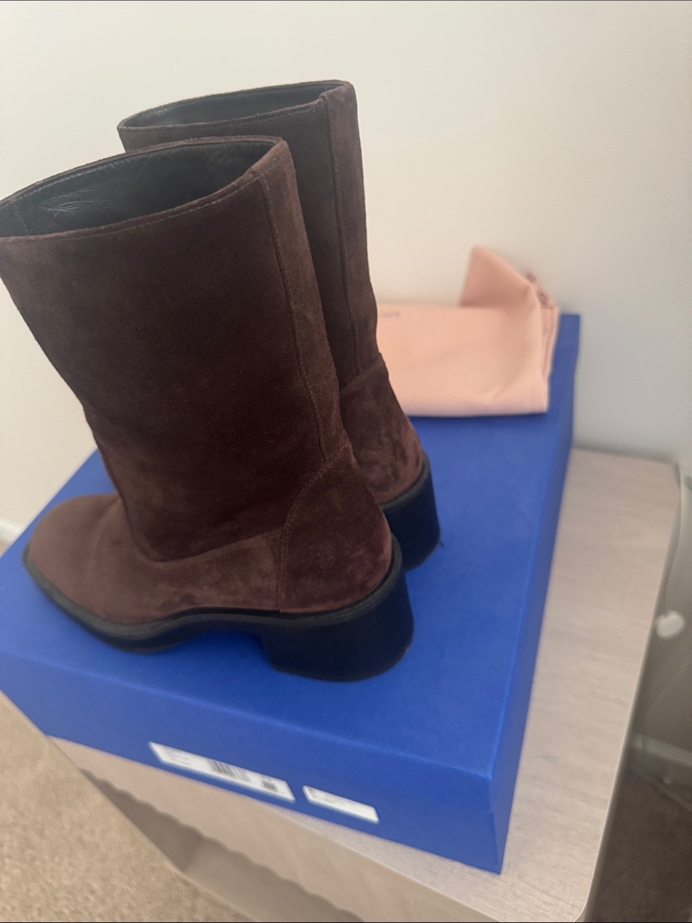 Stuart Weitzman Kaia bootie hickory suede 37.5B - Picture 3 of 8